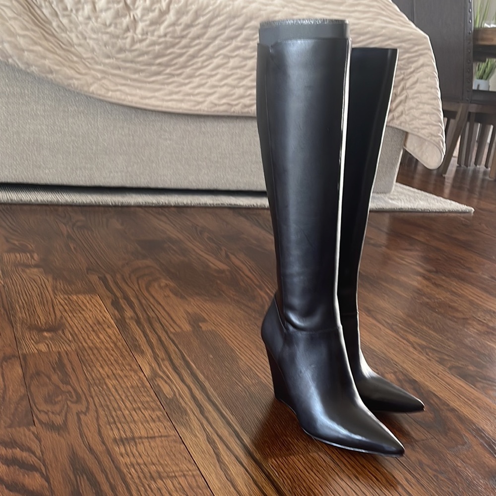 Nine West Knee high black leather boots